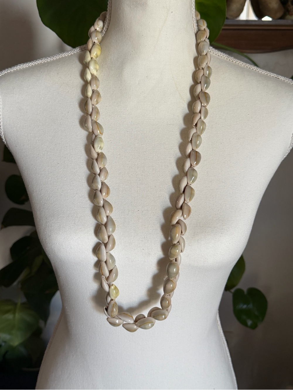 Vintage 60’s Hawaiian Polished Larger Cowrie Shell Lei Necklace
